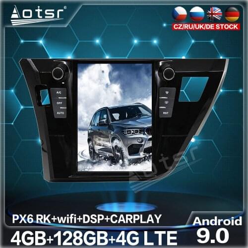 128GB Tesla Style Car Multimedia Player For Toyota Corolla 2014-2016 Android 9.0 Radio GPS Navigation Auto Stereo Audio Video HD