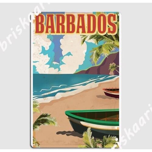 Barbados Vintage Travel Poster Poster Metal Plaque pub Customize Garage Decoration pub Garage Tin sign Poster