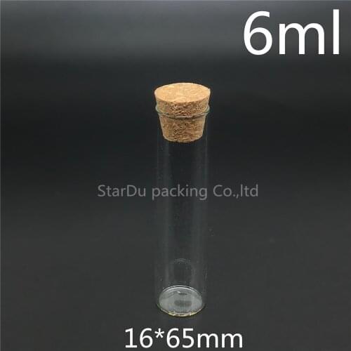 Free shipping 500pcs/LOT diameter 16*65mm 6ml Wishing Glass Bottle with Cork ,High-quality Glass Vials Display Bottle Wholesale