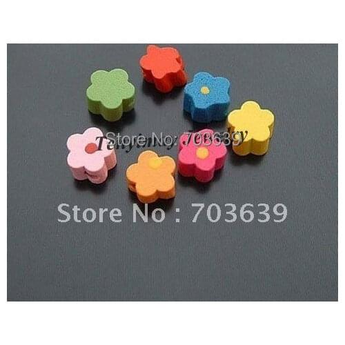 Free Shipping 8mm Flower Shape Wood Beads Cute Style Wooden Beads 200pcs/Lot Fashion Accessory