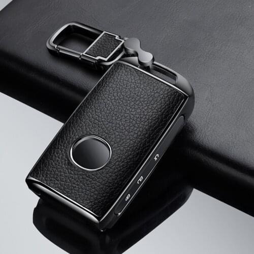 Zinc alloy Genuine leather paste car key case cover Fob keyring For Mazda 3 Alexa CX4 CX5 CX8 2019 2020 3 Button Smart Key