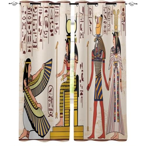 Egyptian Mural Culture Ancient Art Curtains for Living Room Bedroom Kitchen Window Treatment Curtain Home Decoration