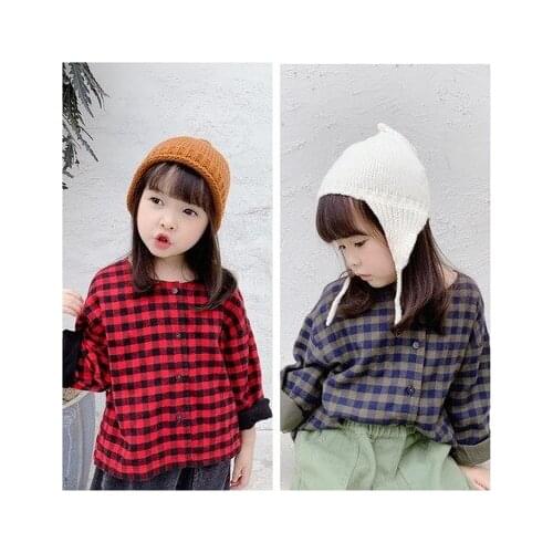 Childrens Jacket 2020 Autumn New Baby Boys and Girls O-neck Plaid Print Jacket Baby Girl Clothes Kids Cotton Outwear 2-7 Years