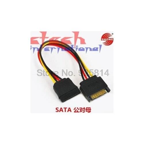 By dhl or ems 200pcs High Quality SATA 15PIN (M) to sata (F) Extension cord sata power cable adapter
