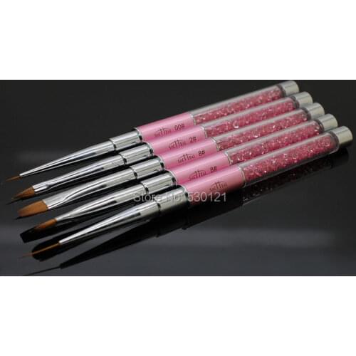 Free Shipping A Level Quality 5pcs/Set Crystal Nail Brush Nail Art Pen to Draw Nail Pattern on Nail