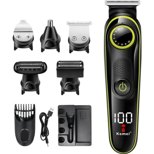 Kemei Km-696 5 in 1 Multifunction Hair Clipper Professional Hair Trimmer Electric Beard Trimmer Hair Cutting Machine