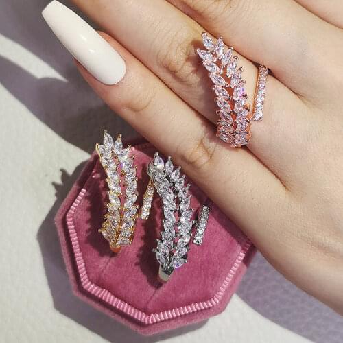 2021 new fashion rose gold silver color marquise fashion ring for girl lovers love Christmas gift jewelry drop shipping R5099