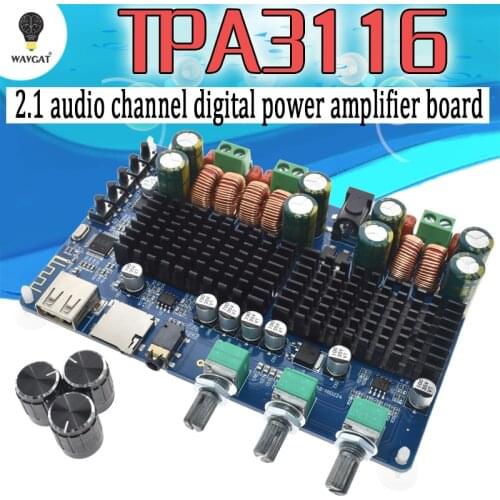 TPA3116 50w+50w Bluetooth USB TF decoding 2.1 channel digital power amplifier board 2.1 digital power amplifier board