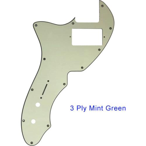 Pleroo Custom Guitar Parts - For Left handed US Thinline Tele 69 Guitar Pickguard With PAF Humbucker Scratch Plate