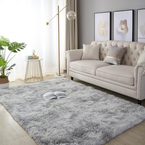 Nordic Style Thick Plush Carpet Anti-slip Floor Mat Large Fluffy Furry Rug For Living Room Bedroom Tie Dyeing Soft Carpet Decor