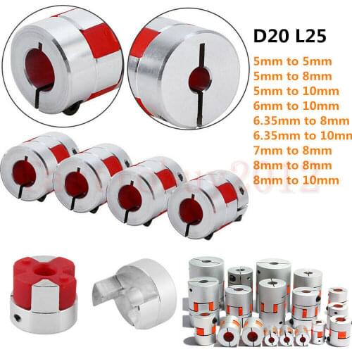 Shaft Coupler Flexible Plum Coupling CNC Stepper Motor Jaw Spider for 3D PrinterD20 L25 4mm - 10mm Elastic Coupling