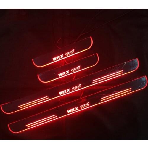 LED Car Pedal Foot Lamps For Subaru WRX STI 2013 - 2020 Door Sill Scuff Plate Pathway Dynamic Streamer Welcome Sticker Light