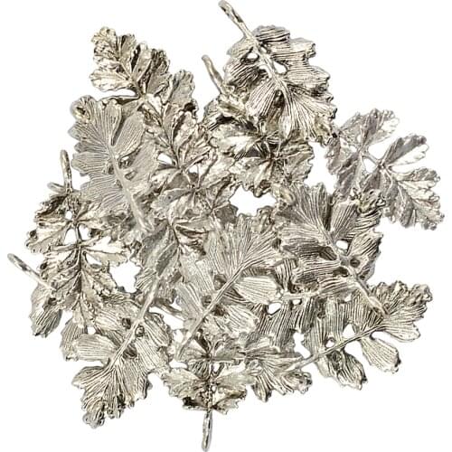 20pcs Tibetan Silver Filigree Hollow Leaf Charms Pendant DIY Fashion Jewelry