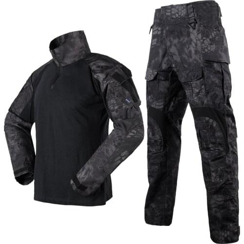 Surface Waterproof Black Camouflage Suit Upgraded Tactical Pants Tactical Shirt Combat Shirt For Men