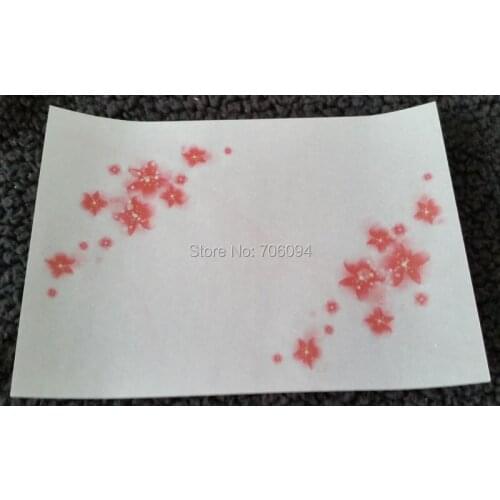 15x21cm Red flower printing Wax Pad Gift Wax Paper Handmade Soap Paper 200pcs/lot wholesales