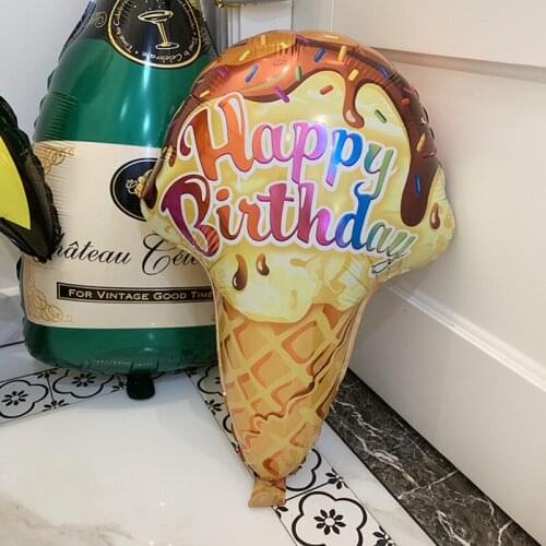 Wholesale cartoon balloon aluminum balloons happy birthday ice cream party balloon toy wholesale