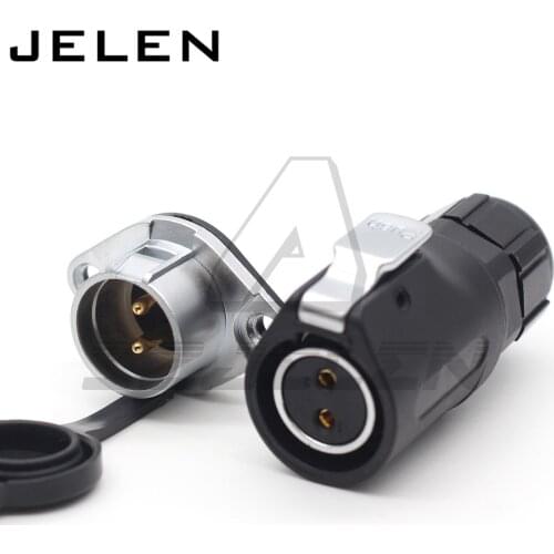 XHE20, IP67 2 pin Waterproof connector, M20 Panel mount power cable connector male(socket) and female(plug)