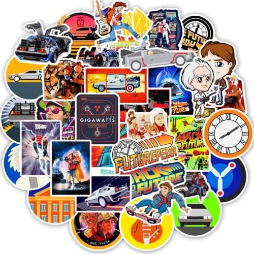 10/30/50pcs/pack Back To The Future Movie Stickers For Furniture Wall Desk DIY Chair Toy Car Trunk Computer TV Guitar Motorcycle