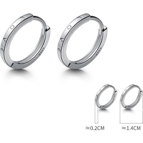 100% 925 Sterling Silver LOVE Letter Small Hoop Earrings Huggie Hoops for Lover Women Girls Charm Fine Jewelry