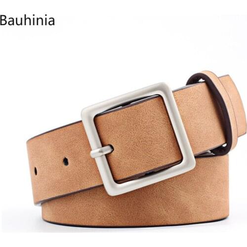 2021 Hot Style Retro Student Decoration Square Pin Buckle Belt 103*3cm PU Fashion All-match Jeans Belt