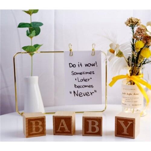 4Pcs Natural Nursery Blocks Baby Blocks Rustic Baby Girl or Boys Nursery Decor Christmas Kids Gifts Children Toys 4cm