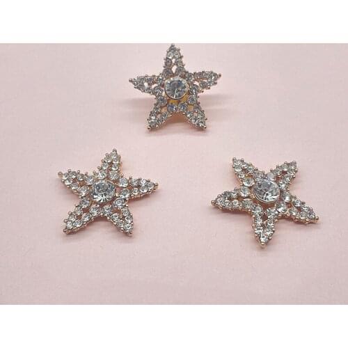 5pcs Handmade hair accessories material rhinestone pearl starfish flower plate diamond buckle gift box diy alloy jewelry botton