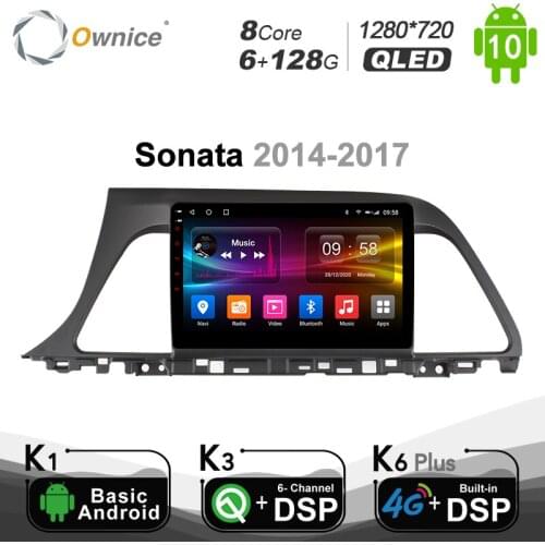 6G 128G QLED Octa Core Android 10.0 Car Radio DVD Player for Hyundai Sonata 6 YF i40 i45 2009-2014 2 Din Audio head units