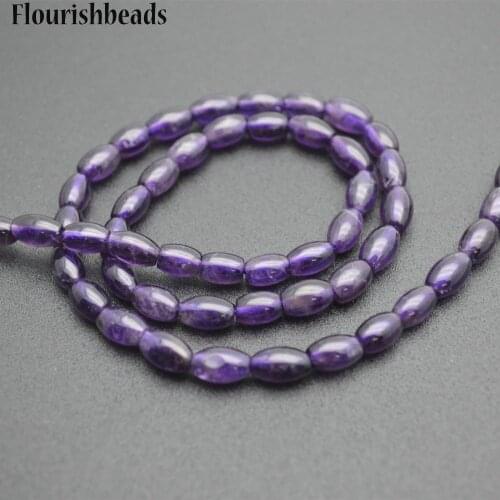 Natural Amethyst 5x8mm Rice Barrel Shape Stone Loose Beads DIY Jewerly making supplies