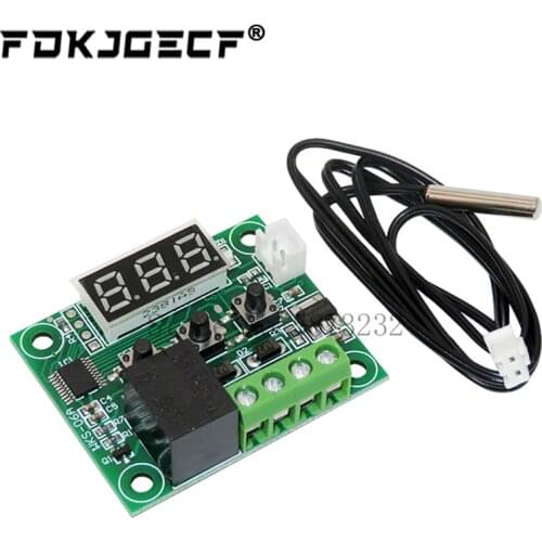 10pcs W1209 -50-100C DC 12V digital temperature controllear thermostat temperature control thermostat switch plate W1209 case