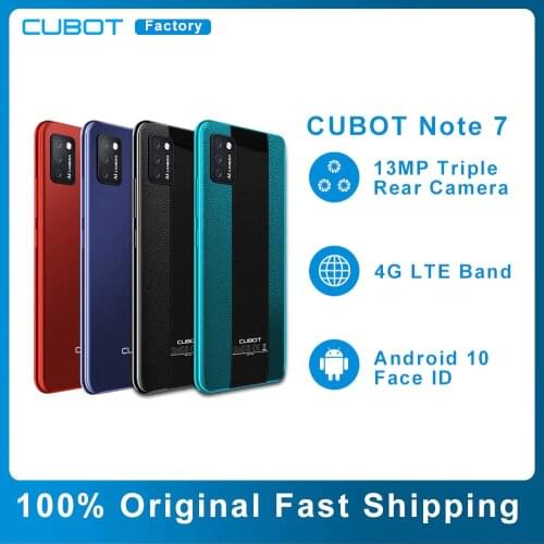 5.5'' CUBOT Note7 Smartphone Android 10.0 Pie 13MP Rear Triple Camera Dual SIM Card Cellphones 3100mAh Small Smart Mobile Phone
