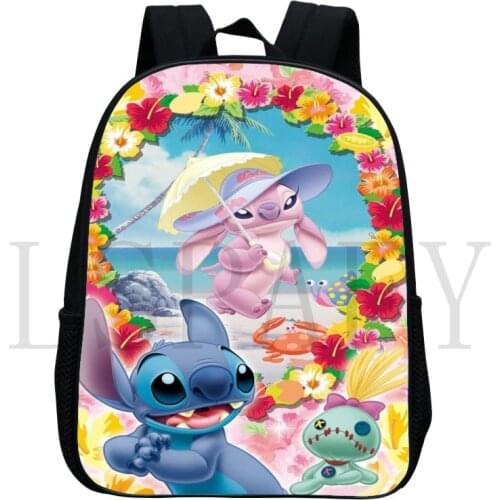 Disney Baby Kindergarten Schoolbag For Cute Boys Girls Fashion Stitch Mini Backpack Nylon Waterproof School Backpack