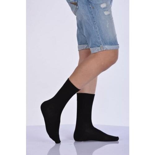 Idilfashion Men Diabetic Socket Socks-Black-E-ART205 (3'LÜ PACKAGE)