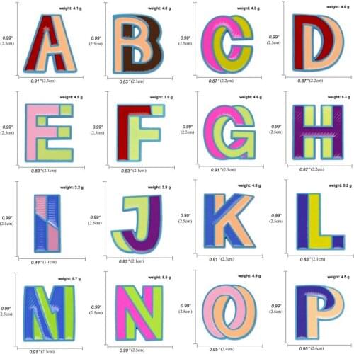 Initial A to Z 26 Letters Pin Colorful Color Fashion English Symbol Design Mens Suit Collar Lapel Brooch Pin Party Jewelry