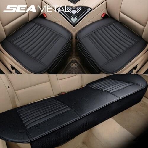 PU Leather Car Seat Cushion Set Auto Seat Cover Protector Rear Bench Protection Universal Fit for Auto Truck Van SUV Car Goods