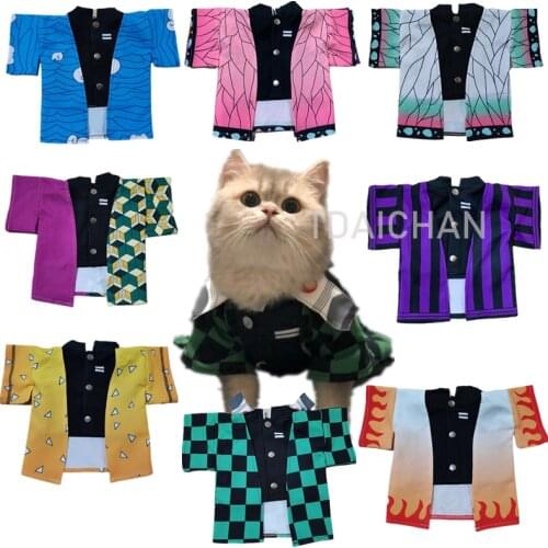 Anime Demon Slayer Kimetsu No Yaiba Fashion Pet Cosplay Costume Cape for Cats Katten Kedi Disfraz Para Gato Puppy Funny Cute