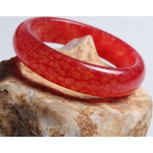 FASHION FINE CHINA RED JADE GEMS BANGLE BRACELET Chinese lucky cuff bracelet femme Hand-Carved Emerald Bangles Lady Party Gift