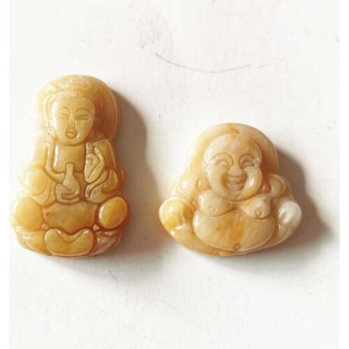 Natural Jadeite GuanYin Mile Buddha Amulets Buddhist Pendant for Man and Woman TBP383