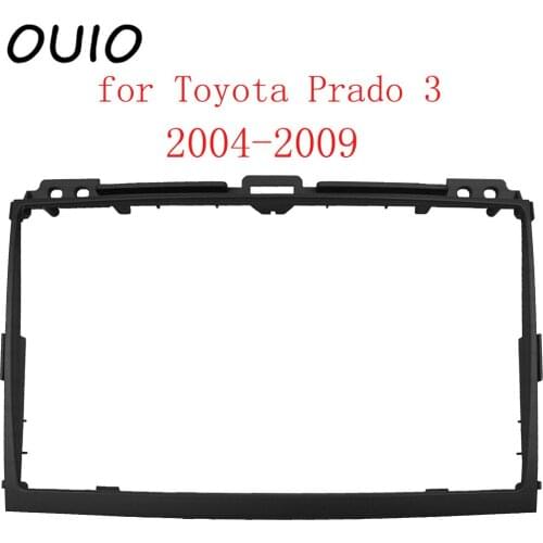 OUIO 9 inch car dashboard Double Din DVD frame decoration kit dashboard panel suitable for Toyota Prado 3 2004-2009 frame