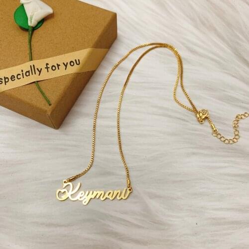 Custom Name Necklace box chain Nameplate necklace