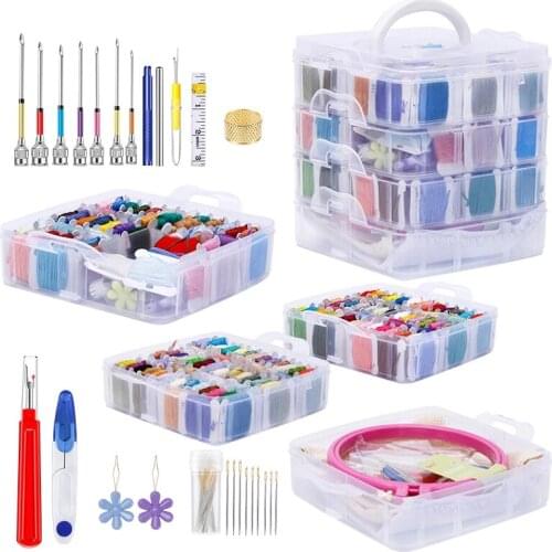 Nonvor Embroidery Punch Needle Hoop Kit Stitching Knitting Floss Cross Stitch Threads DIY Magic Sewing Accessories Starter