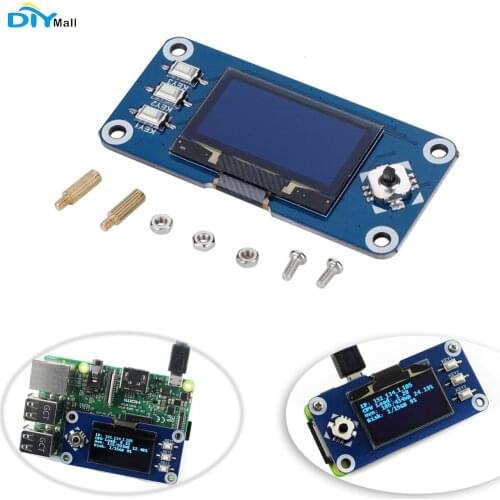 Waveshare 1.3inch OLED Display HAT Expansion Board for Raspberry Pi 2B/3B/Zero/Zero W 128x64 Pixels SPI I2C Interface SH1106
