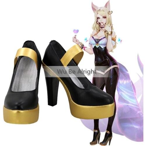 Popular Game LOL KDA Ahri Cosplay Shoes Boots KDA Group Halloween Carnival Party Accessories Props Custom Made For Unisex