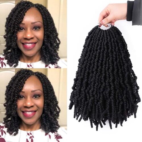Pre-Twisted Spring Twist Bomb Passion Twists Short Ombre Crochet Synthetic Braiding Hair Extensions