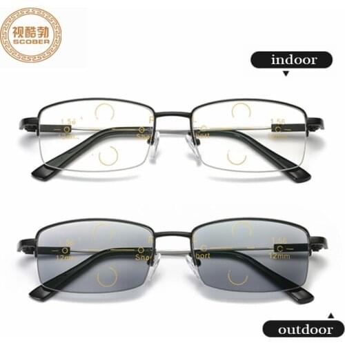 Progressive multifocal Photochromism reading glasses men smart zoom reading glasses women far near anti-blue presbyopic glasses