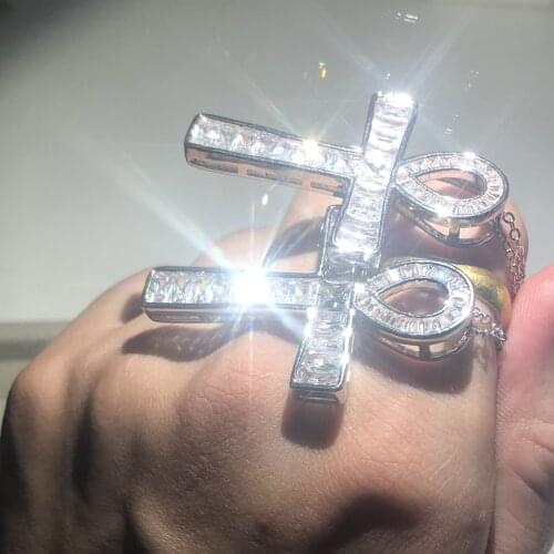 Luxury 925 Silver Princess-cut Topaz Exquisite Bible Jesus Cross Pendant Necklace Women men Crucifix Simulated Diamond Jewelry