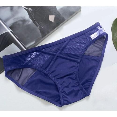 Sexy Hollow Transparent Mesh Women Panties Low Waist Breathable Ice Silk Female Underwear Solid Soft Seamless Breifs Underpants