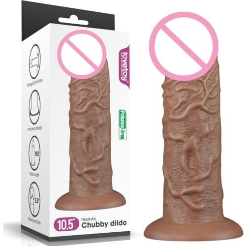 10.5" King Sized Anal Monster Veined Cock Penis Realistic Huge Dildo Thick Girth Dong Brown