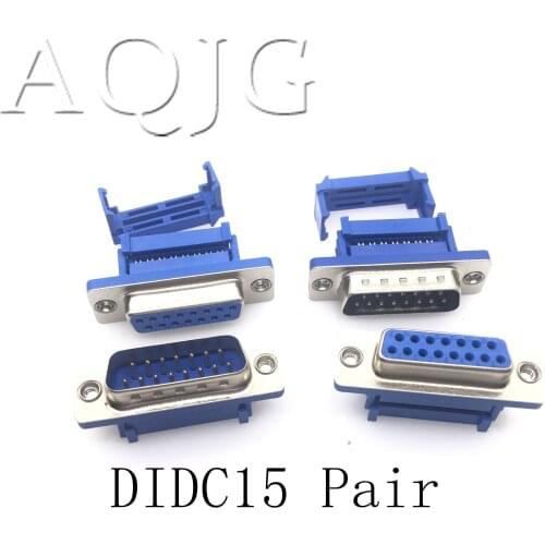 10PCS DIDC15 DB15 MALE serial port CONNECTOR IDC crimp Type D-Sub COM CONNECTORS 15pin plug 15p Adapter FOR ribbon cable wire