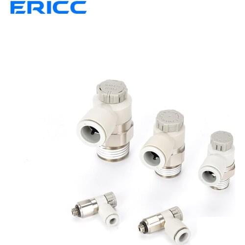 10pcs/lot elbow fittings AS1201F Flow control valve Regulator valve Speed control valve gas fitting AS2201-M5-04A