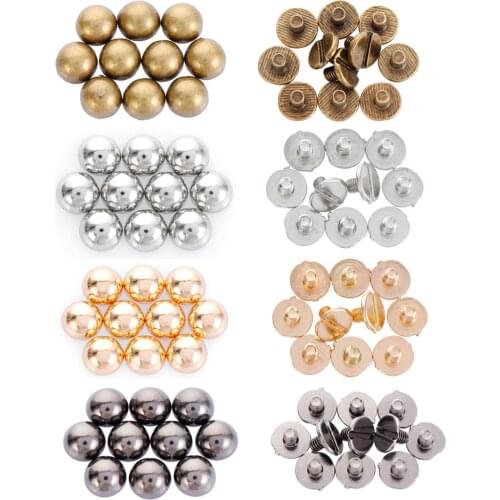 10pcs Mushroom Dome Bolt Round Head Screws Punk Metal Nail Cloth Button For Luggage Clothes Bag Shoes DIY Strap Rivets Screw